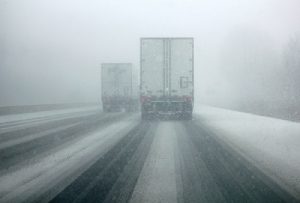 truck on winter road