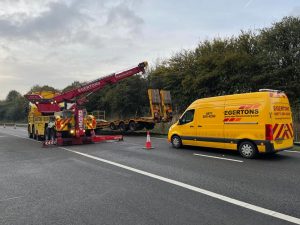 two vehicle recovery on the motorway